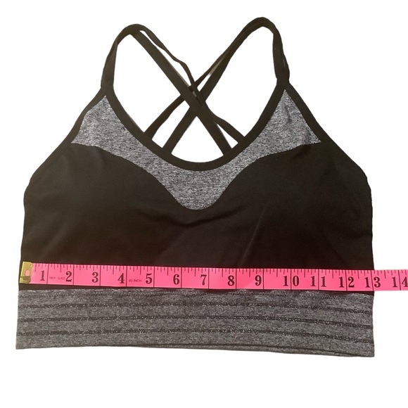 PRO FIT 2 PIECE SEAMLESS ATHLETIC BRAS/ BLACK & CORAL/ Size L - Picture 9 of 10